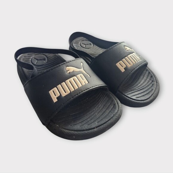 PUMA Kids Black Slide Sandals - Picture 2 of 7